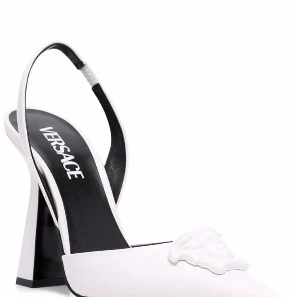 Versace Women's White Slingback Heels